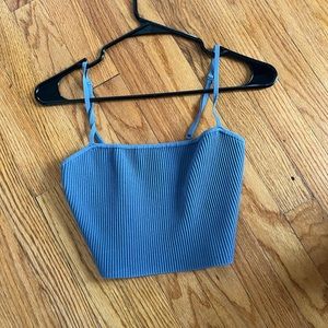 Aritzia babaton tank top blue! Size small. Babaton ribbed tank!